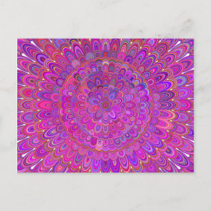 Happy Purple and Pink Mandala Postcard