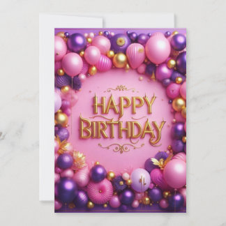 Happy Purple Birthday Invitation