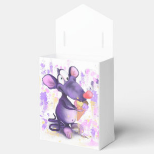 Happy Purple Mouse Eat Ice Cream - Funny Painting  Favour Box
