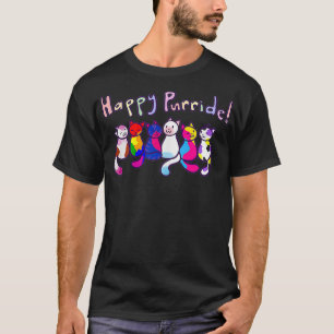 Happy Purride Cats Kittens Gay Pride LGBTQ Transge T-Shirt