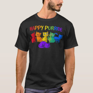 Happy Purride Cats  LGBTQ Pride Gift  T-Shirt
