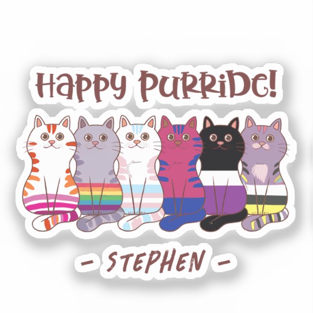 Happy Purride – LGBTQ Pride Cats (Front)