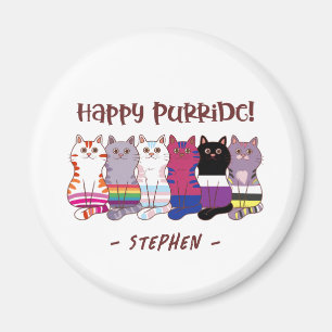 Happy Purride – LGBTQ Pride Cats Magnet