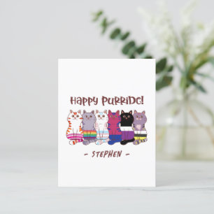 Happy Purride – LGBTQ Pride Cats Postcard