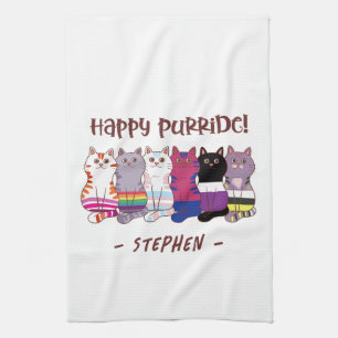 Happy Purride – LGBTQ Pride Cats Tea Towel