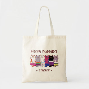 Happy Purride – LGBTQ Pride Cats Tote Bag