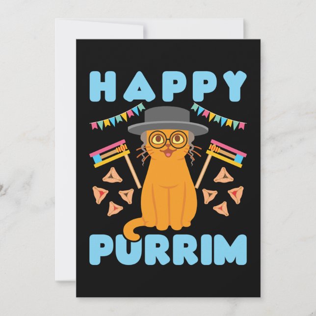 Happy Purrim Purim Cat Jewish Holiday (Front)