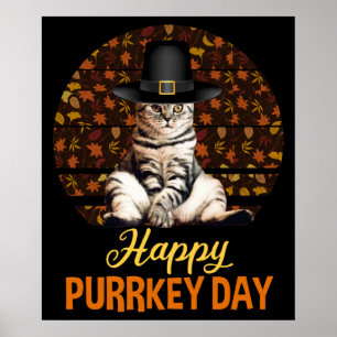 Happy Purrkey Day Poster