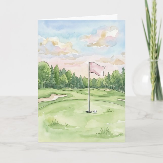 Happy Putt Golf Greeting Card (Front)