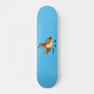 Happy quail with eggs cartoon  skateboard