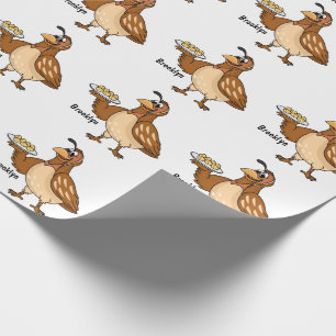 Happy quail with eggs cartoon  wrapping paper