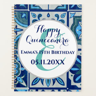 Happy quinceanera custom gift personalised azulejo planner