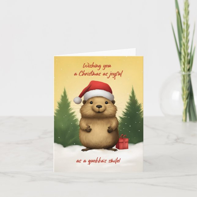 Happy Quokka Christmas Card (Front)