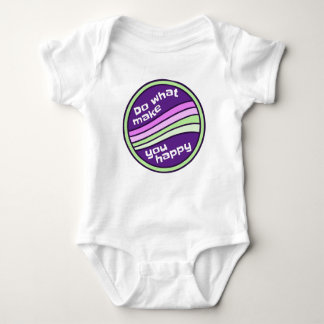 Happy Quote Coloured Lines Baby Bodysuit