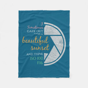 Happy Quote Funny Camera Settings & Photograph Fleece Blanket