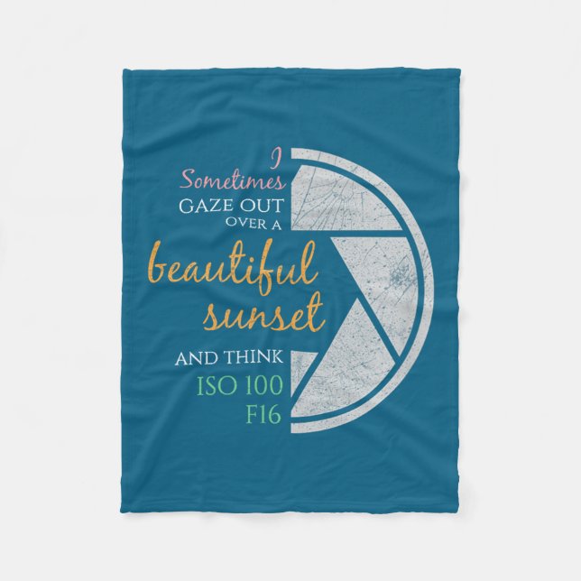 Happy Quote Funny Camera Settings &amp; Photograph Fleece Blanket (Front)