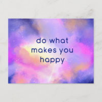 Happy Quote on a Cosmic Space Abstract Design