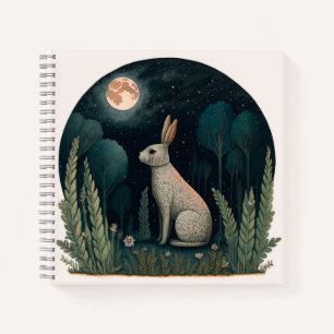 Happy Rabbit in the Moonlight Notebook