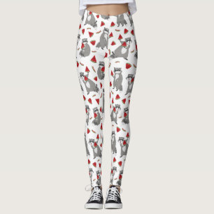 Happy racoon with watermelon leggings