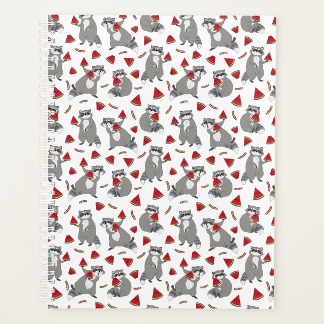 Happy racoon with watermelon planner (Front)