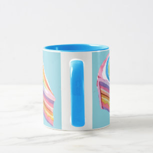 Happy rainbow cake mug