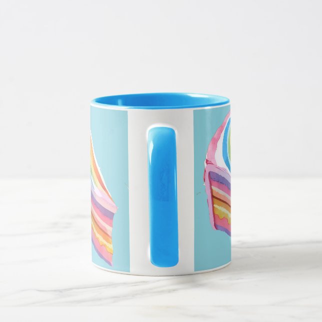 Happy rainbow cake mug (Handle)