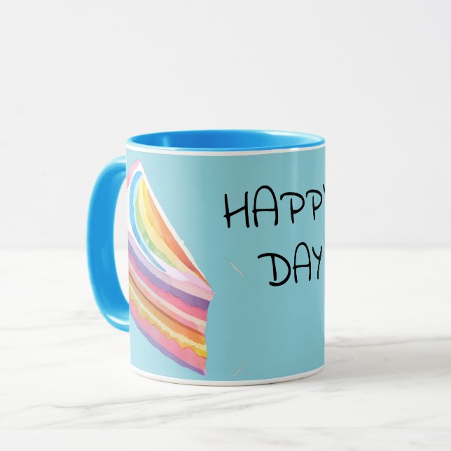 Happy rainbow cake mug (Front Left)