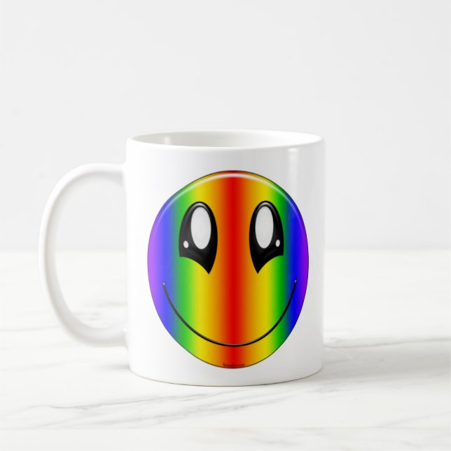 Happy Rainbow Face Coffee Mug (Left)