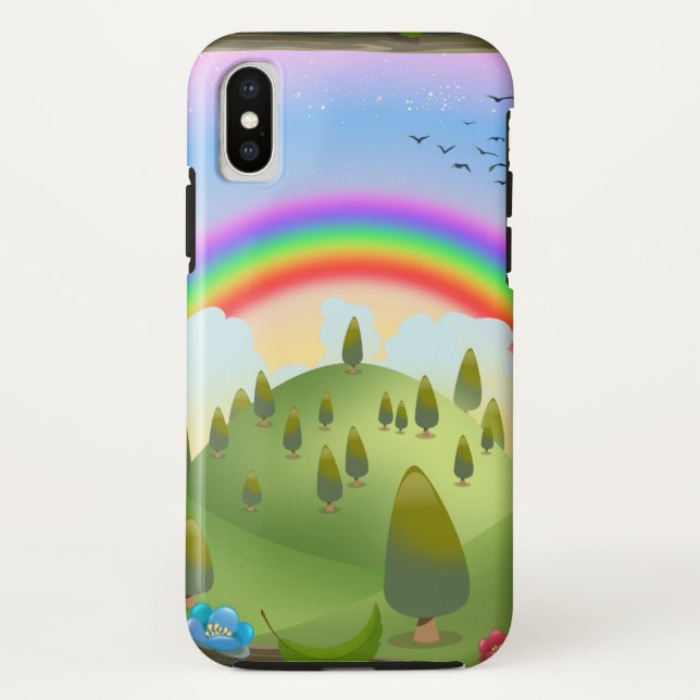 Happy Rainbow Landscape Case-Mate iPhone Case (Back)
