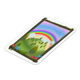 Happy Rainbow Landscape Magnet