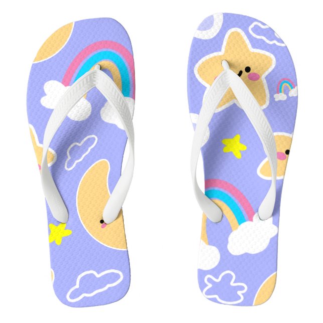 Happy Rainbow Sky Pattern Thongs (Footbed)