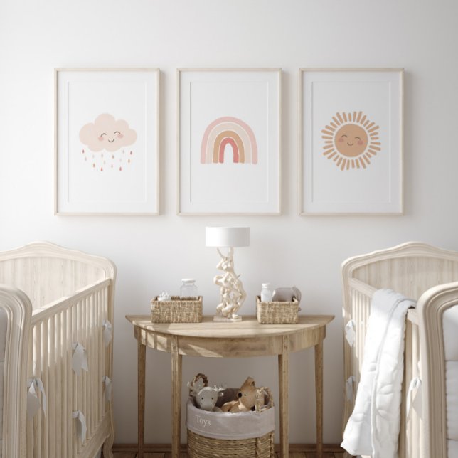 Happy Rainbow Sun Cloud Girl Nursery Decor (Creator Uploaded)
