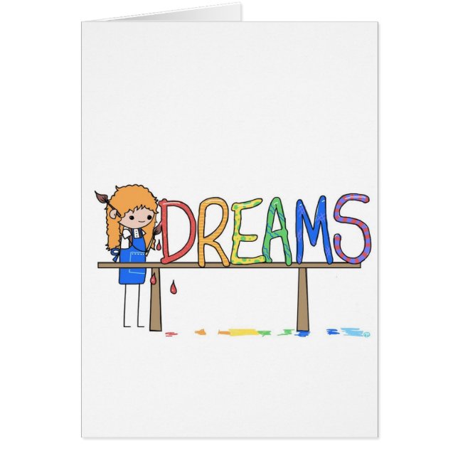 Happy Rainbow Whimsical Dreams Stick Figure Artist (Front)