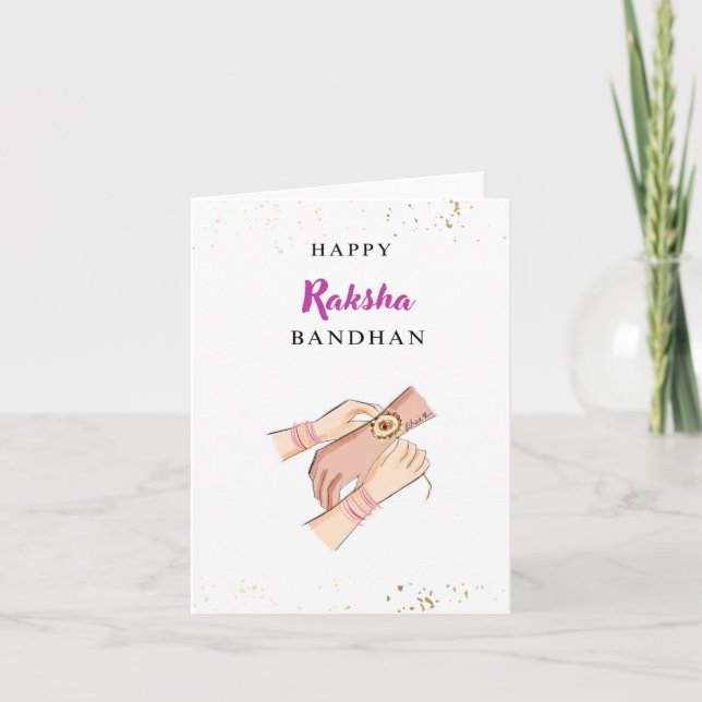 happy rakhi, rakshabandhan, indian festival, holiday card (Front)