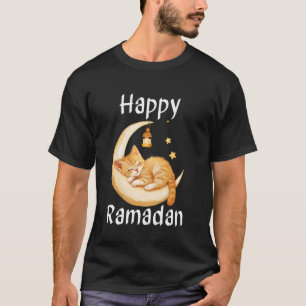 Happy Ramadan Eid Mubarak Kareem Cute Cat for Kids T-Shirt