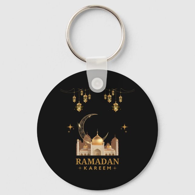 Happy Ramadan Kareem -Eid Mubarak Greetings    Key Ring (Front)