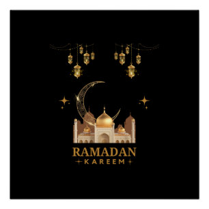 Happy Ramadan Kareem -Eid Mubarak Greetings Poster