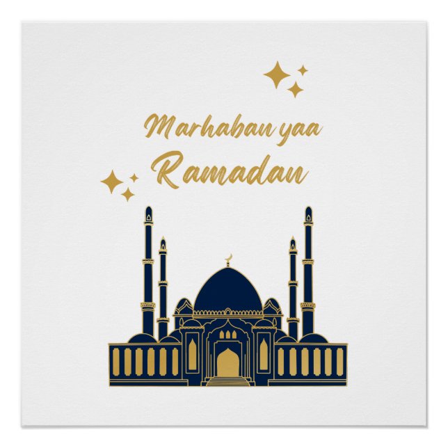 Happy Ramadan Kareem -Eid Mubarak Quotes  Poster (Front)
