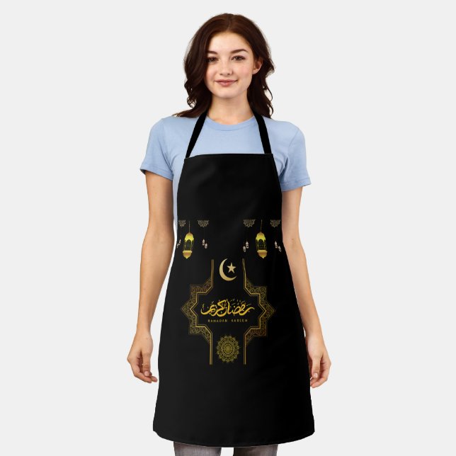 Happy Ramadan Kareem -Eid Mubarak Wishes  Holiday  Apron (Worn)