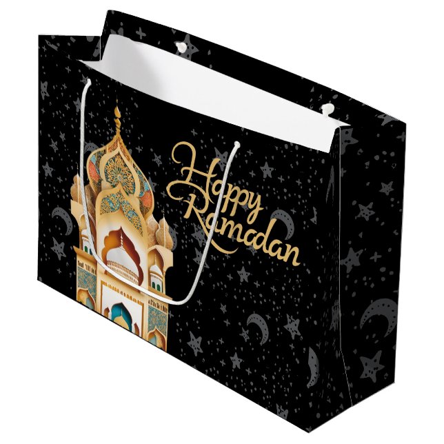 happy Ramadan Large Gift Bag (Front Angled)