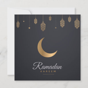 Happy Ramadan Mubarak   Ramadan Kareem Gold Muslim Holiday Card
