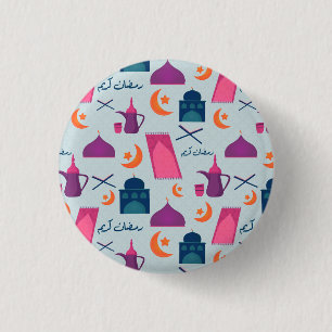 Happy Ramadan Pattern 3 Cm Round Badge