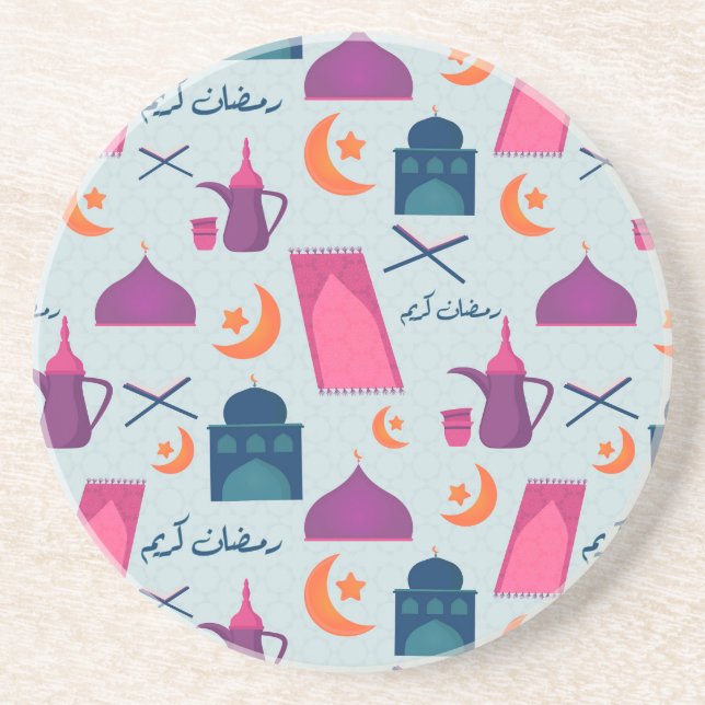 Happy Ramadan Pattern Coaster (Front)