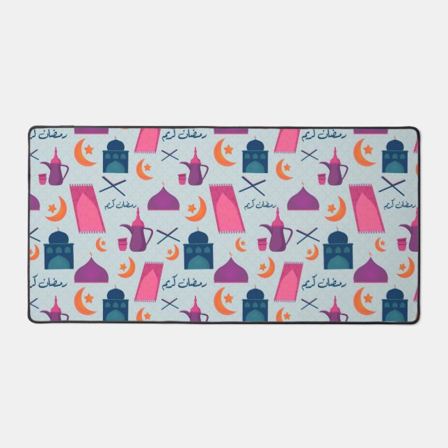 Happy Ramadan Pattern Desk Mat (Front)
