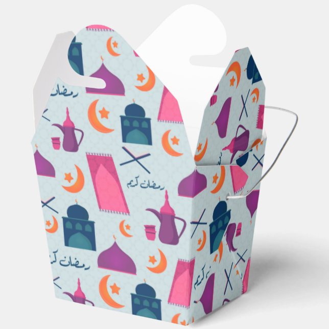 Happy Ramadan Pattern Favour Box (Open)