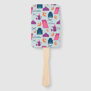 Happy Ramadan Pattern Hand Fan