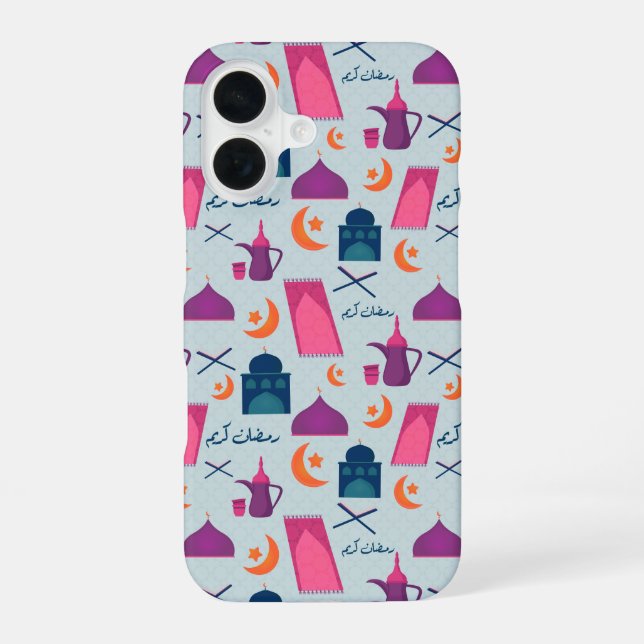 Happy Ramadan Pattern iPhone 16 Case (Back)