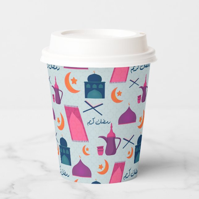 Happy Ramadan Pattern Paper Cups (Front)