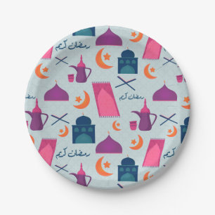 Happy Ramadan Pattern Paper Plate