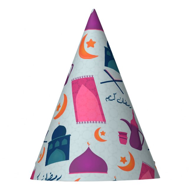 Happy Ramadan Pattern Party Hat (Front)